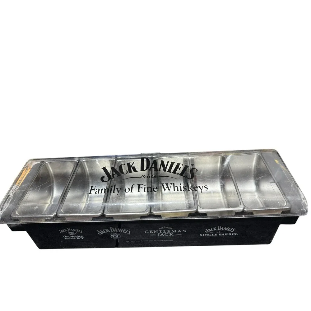 Jack Daniel's Whiskey Bar Set Condiment Tray Tabletop Storage